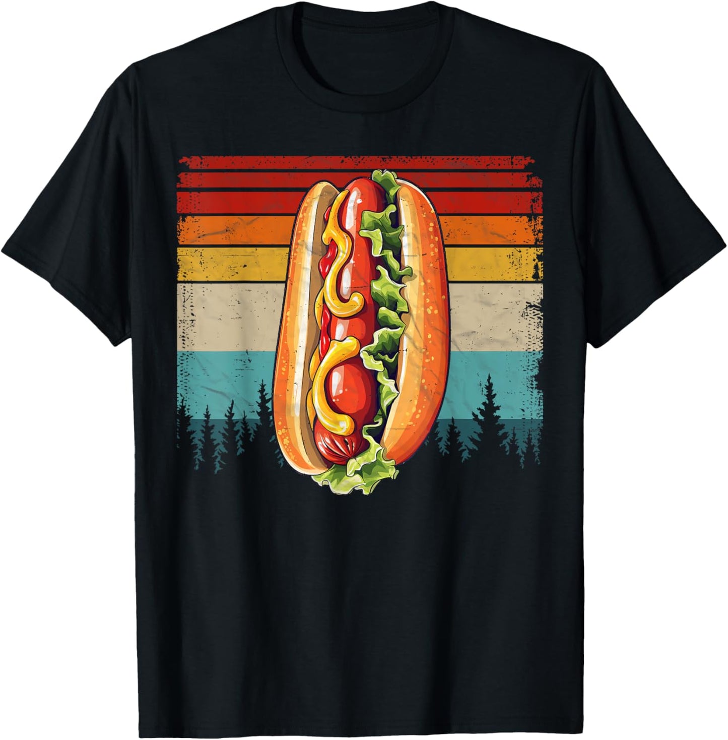 Hotdog Vintage Distressed Retro Style Cool Hotdog T-Shirt