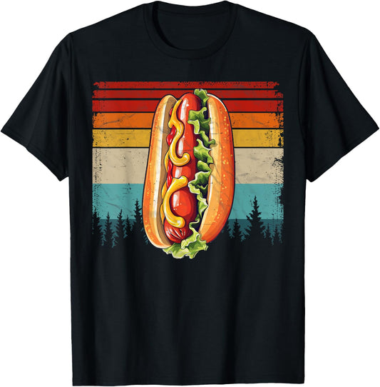 Hotdog Vintage Distressed Retro Style Cool Hotdog T-Shirt