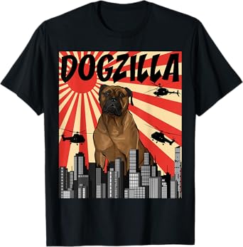 Funny Retro Japanese Dogzilla Bullmastiff T-Shirt