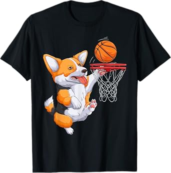 Corgi puppy Corgi Basketball for Pet Lovers Women men Kids T-Shirt