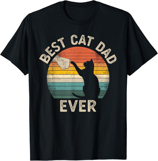 Best Cat Dad Ever Funny Vintage Cat Daddy Father's Day T-Shirt