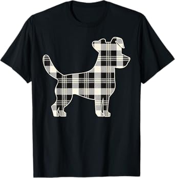 Jack Russell Terrier Vintage White & Black Christmas Buffalo T-Shirt