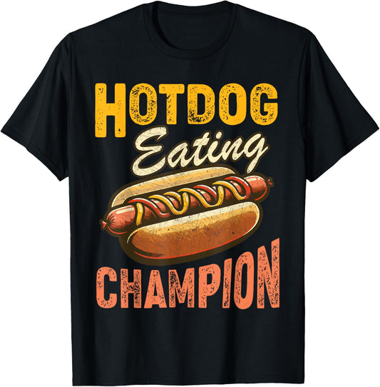 Funny Hotdog Eating Champion Estate Fair Retro Food Contest T-Shirt