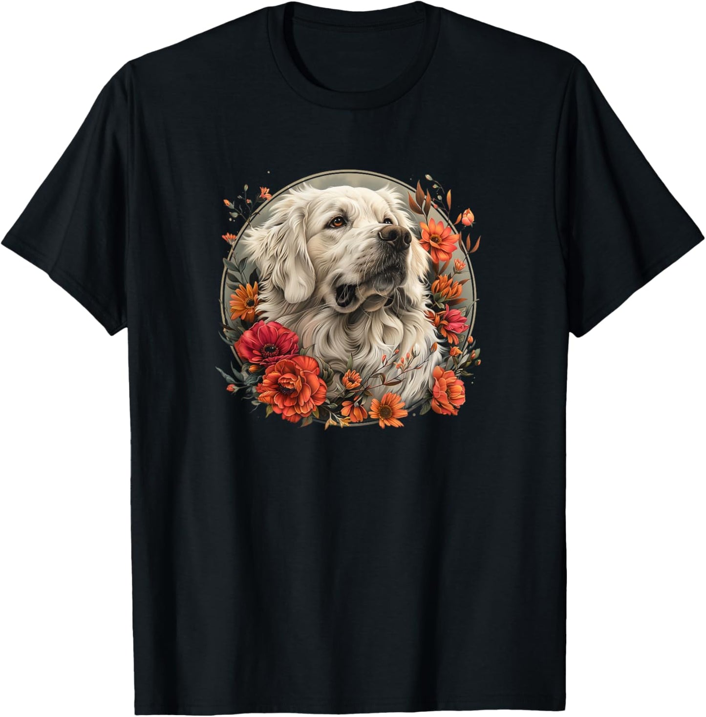 Cute Funny Womens Girls Flowers Great Pyrenees Lover T-Shirt