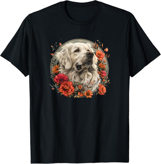 Cute Funny Womens Girls Flowers Great Pyrenees Lover T-Shirt