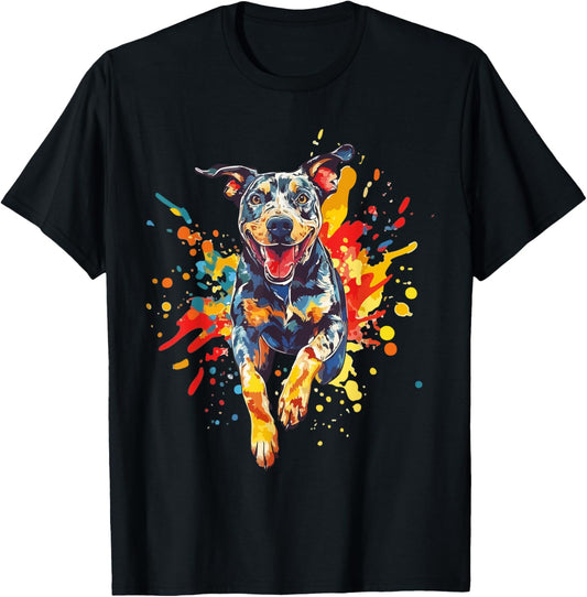 Catahoula Lover Colorful Splash Art Catahoula Leopard Dog T-Shirt