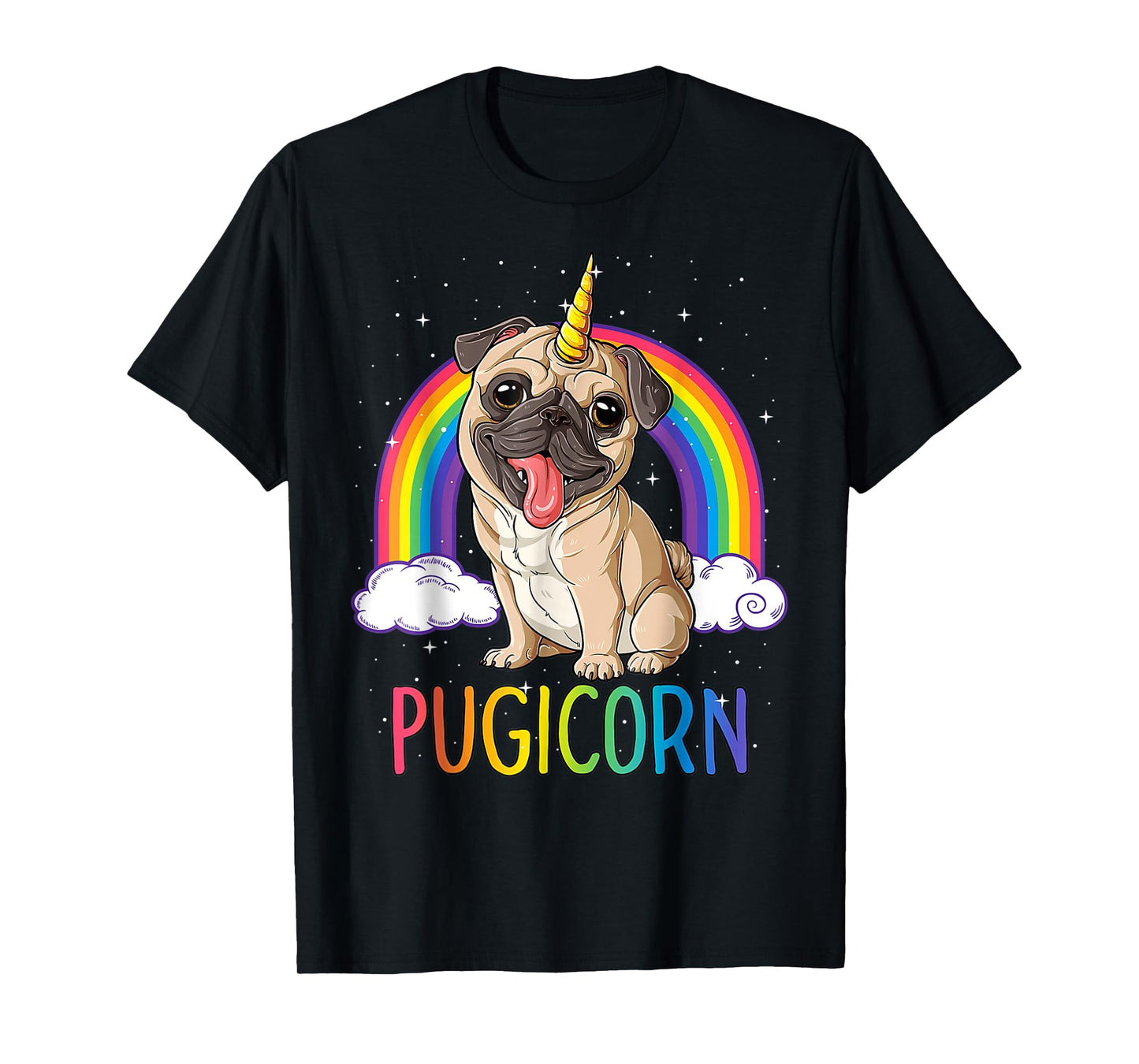 Pugicorn Pug Unicorn Girls Kids Space Galaxy Rainbow.2022 T-Shirt