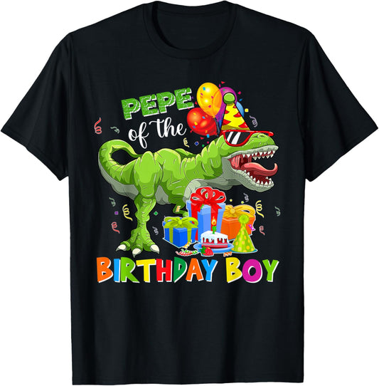 Pepe Of The Birthday Boy T-rex Rawr Dinosaur Birthday T-Shirt
