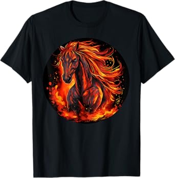 Funny burning horse outfit for horses flames lovers T-Shirt