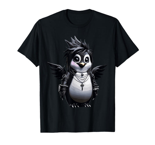 Cool Gothic Aesthetic Penguin Lover Grunge Goth Penguin T-Shirt