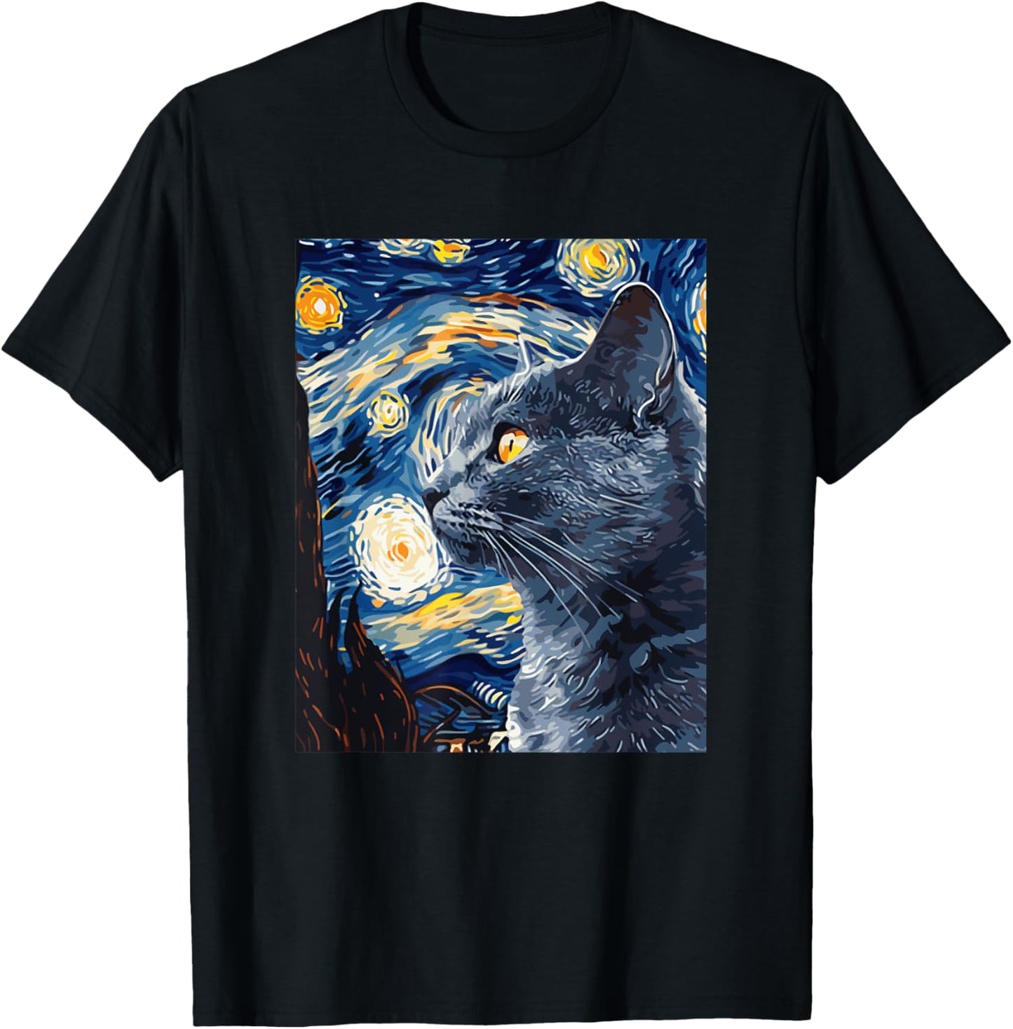 Starry Night Cat Lover T-Shirt