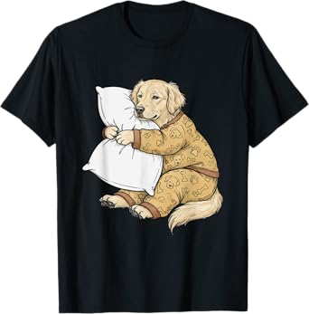 Funny Sleepy Golden Retriever Pajama For Men Women Kids T-Shirt
