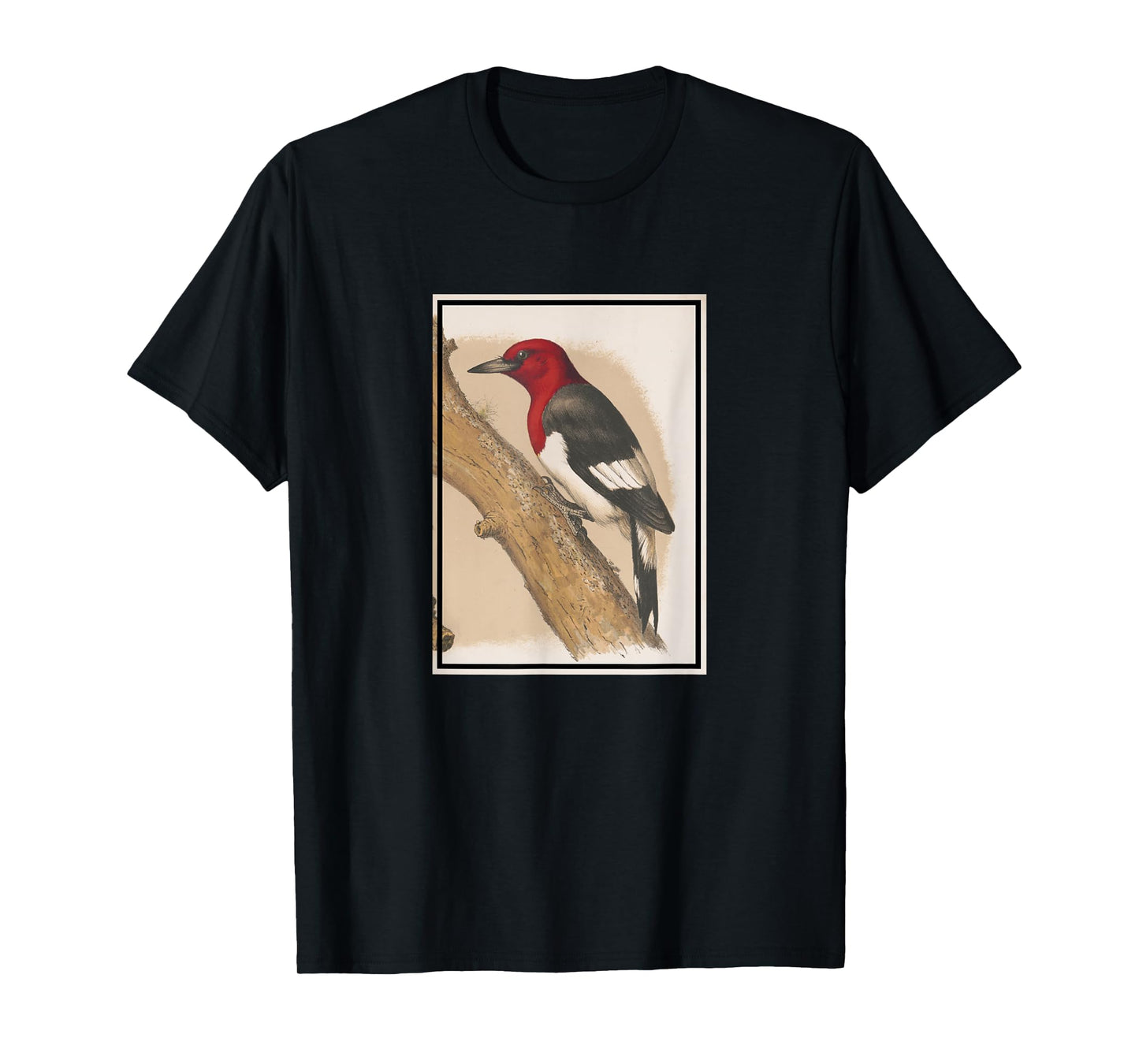 Red-headed Woodpecker Vintage Illustration (1874) T-Shirt