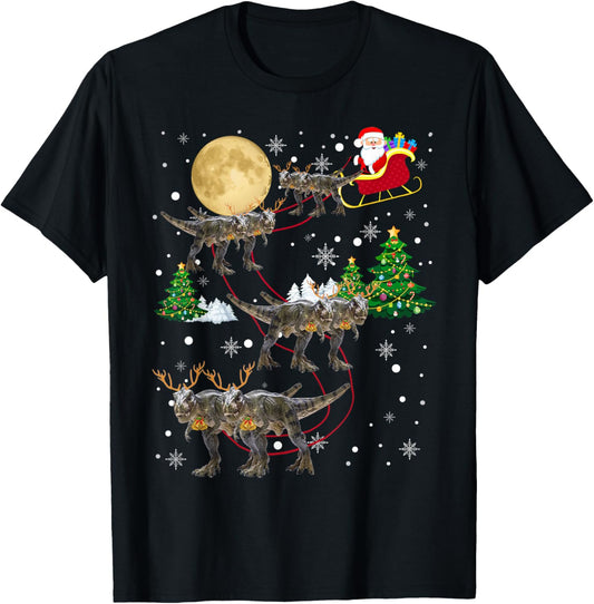 Dinosaur T-rex Tree Christmas Sweater Xmas Pet Dino Trex T-Shirt
