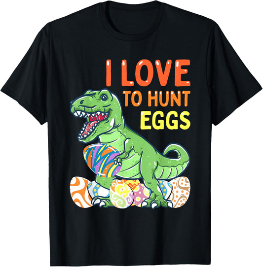 Easter Dinosaur T Rex Kids Boys Girls Egg Hunts T-Shirt