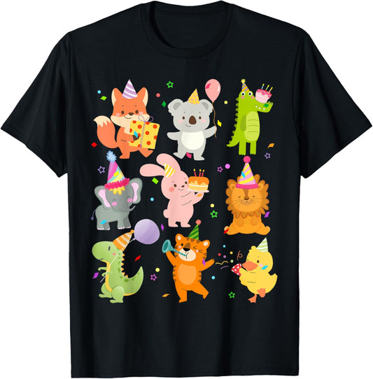 Men Women and Kids Zoo Day Wildlife Animals Birthday Party T-Shirt