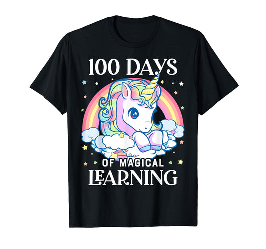 100 Days of School Unicorn Girls Teacher 100th Day of School T-Shirt