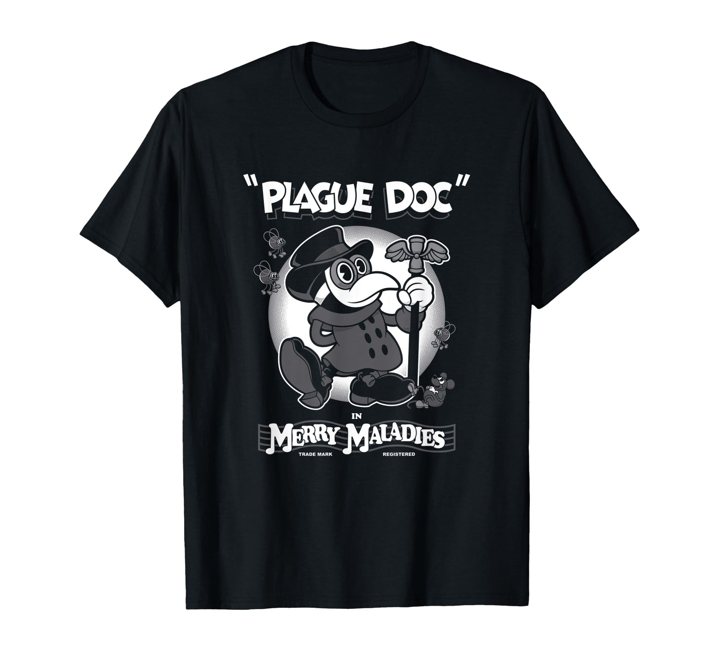Merry Maladies - Vintage Cartoon Plague Doctor - Rubber Hose T-Shirt