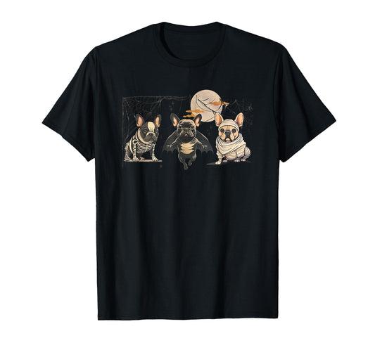 Frenchie Halloween Bleached French Bulldog Spooky T-Shirt