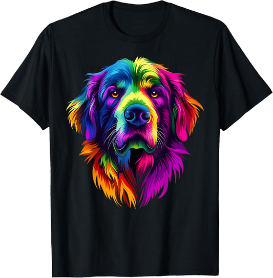 Colorful Great Pyrenees Face Cute Dog Lover Men Women Black T-Shirt