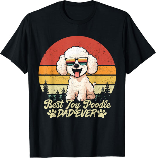 Best White Toy Poodle Dad Ever Vintage Dog Fathers Day T-Shirt
