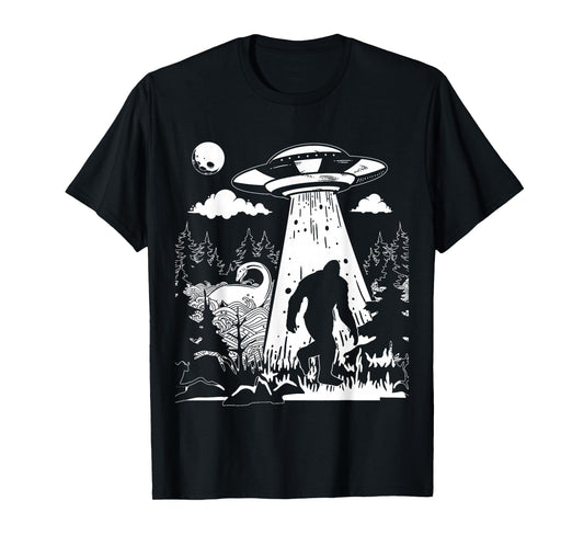 Vintage Alien with Bigfoot & Loch Ness Monster Cryptozoology T-Shirt