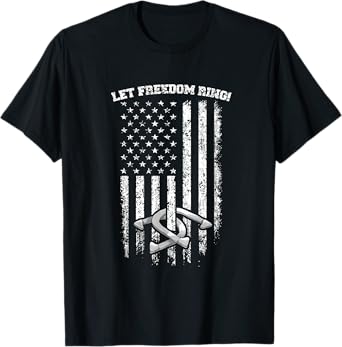 Horseshoes Pitching Patriotic Distressed American Flag Gift T-Shirt for Women Kids Men