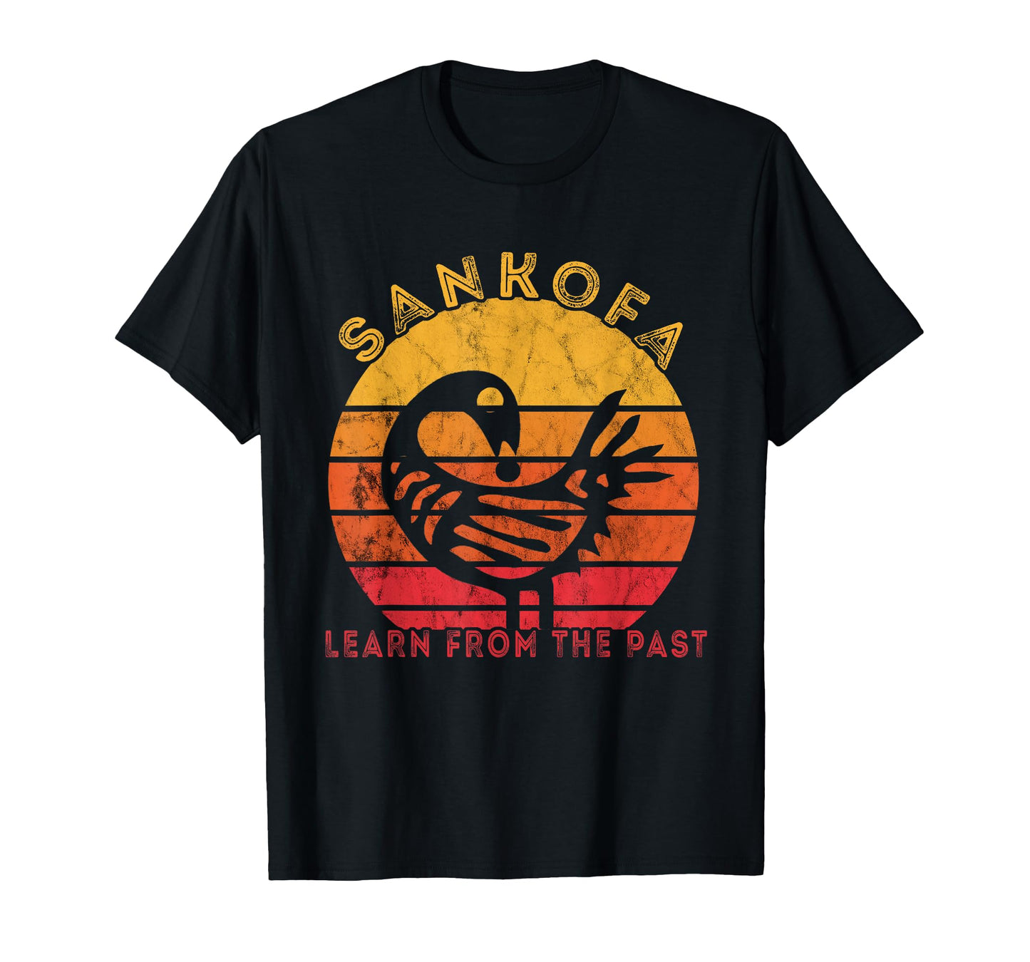 Sankofa Retro Vintage Learn From The Past African Bird T-Shirt