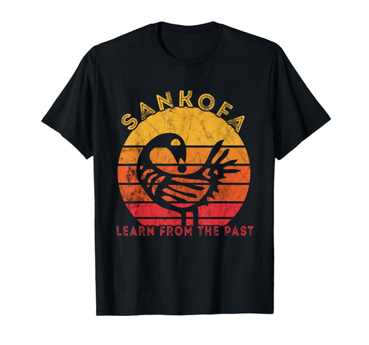 Sankofa Retro Vintage Learn From The Past African Bird T-Shirt