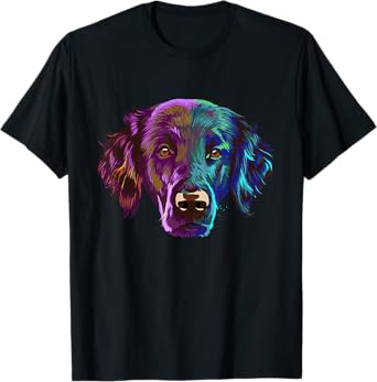 Colorful Splash Dog Flat Coated Retriever T-Shirt