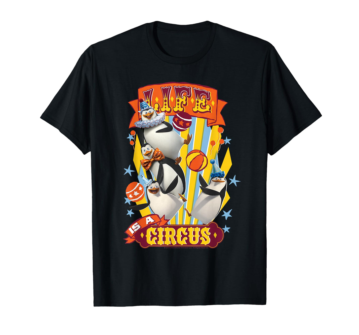 Madagascar Penguin's Life Is a Circus Tex Poster T-Shirt