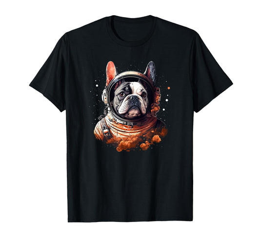 Funny French Bulldog Frenchie Astronaut in the Space Men Women Girls Kids T-Shirt