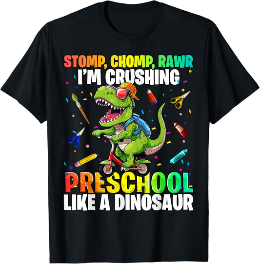 Dinosaur Preschool Back to School First Day of School Boys T-Shirt