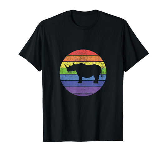 Retro Vintage Butch Unicorn Rhino LGBT Lesbian T-Shirt