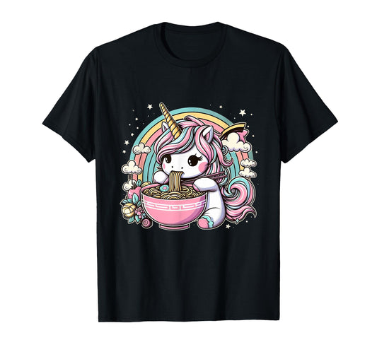 Unicorn Ramen Kawaii Neko Japanese Noodles Aesthetic T-Shirt