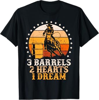 3 Barrels 2 Hearts 1 Dream Vintage Barrel Racing Rodeo T-Shirt