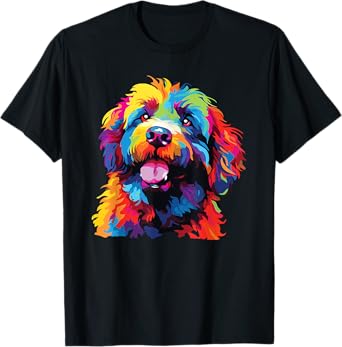 Watercolor Colorful Barbet Dog T-Shirt