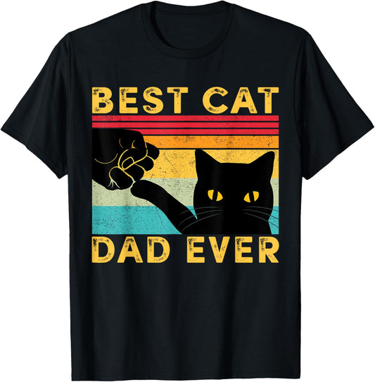 Best Cat Dad Ever Funny Cat Daddy Fist Bump Father's Day T-Shirt