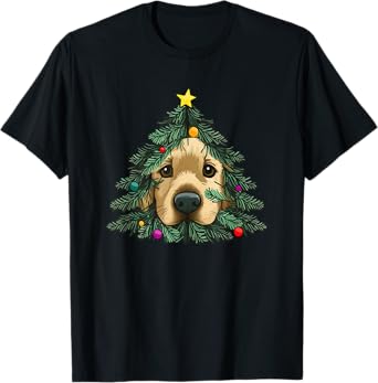 Golden-Retriever-Puppy in Christmas tree T-Shirt