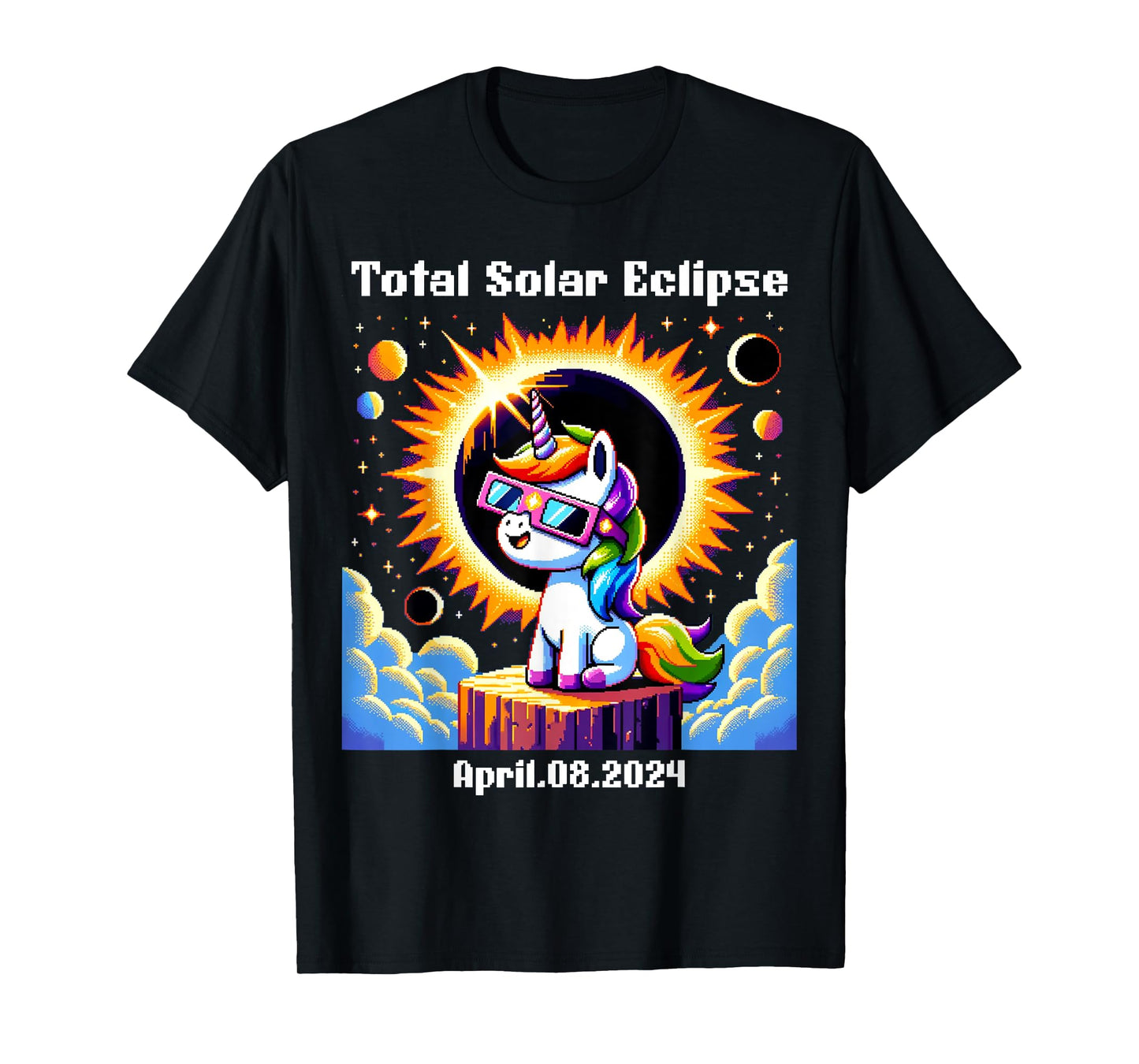 Solar Eclipse 2024 Tee Total Eclipse April 8th 24 Unicorn T-Shirt