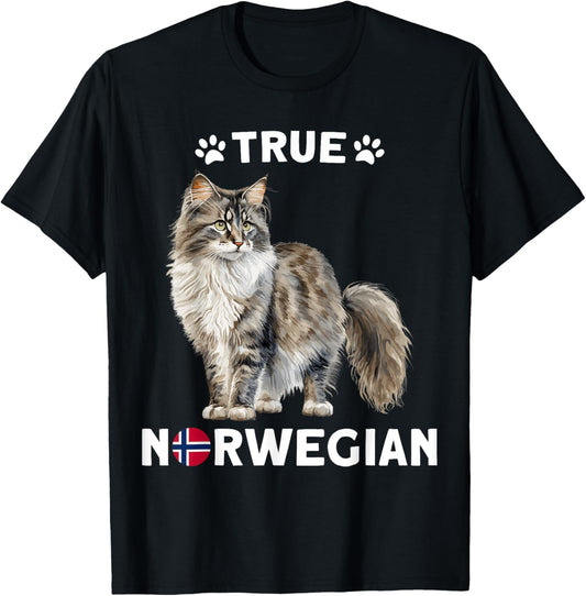 Wegie National Cat Breed Of Norway True Norwegian Forest Cat T-Shirt