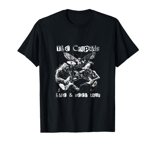 The Cryptids Hide & Seek Tour CryptidBigfoot Mothman UFO T-Shirt