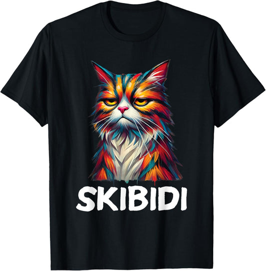 Skibidi Cat Funny Graphic Kids Girls Boys Gen Alpha Tweens T-Shirt