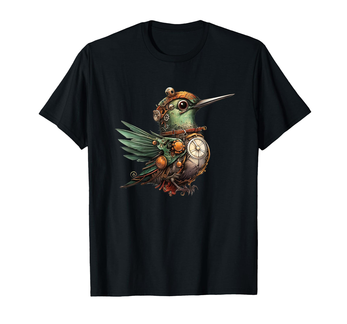 Hummingbird in steampunk mechanical gear vibrant hummingbird T-Shirt