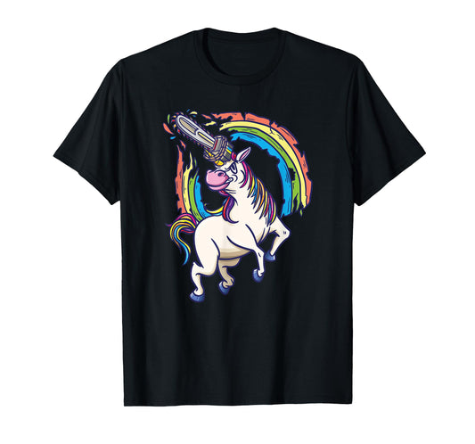 Chainsaws unicorn comes to kill fun gift T-Shirt