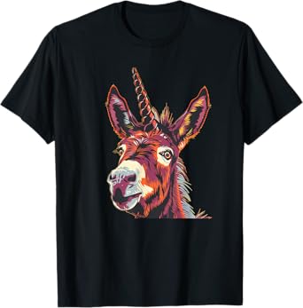Funny Unicorn Face for Donkey and Horses Lovers T-Shirt