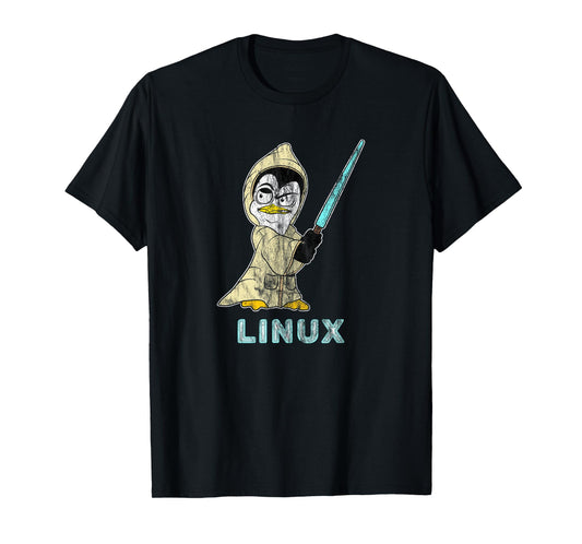 Retro Linux Penguin for Linux Admin and Hacker T-Shirt