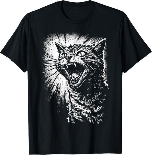 Angry Aggressive Hissing Cat Ready To Attack T-Shirt
