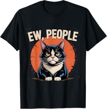 Ew People Funny Cat Lover Introvert Humor T-Shirt for Men Women Kids
