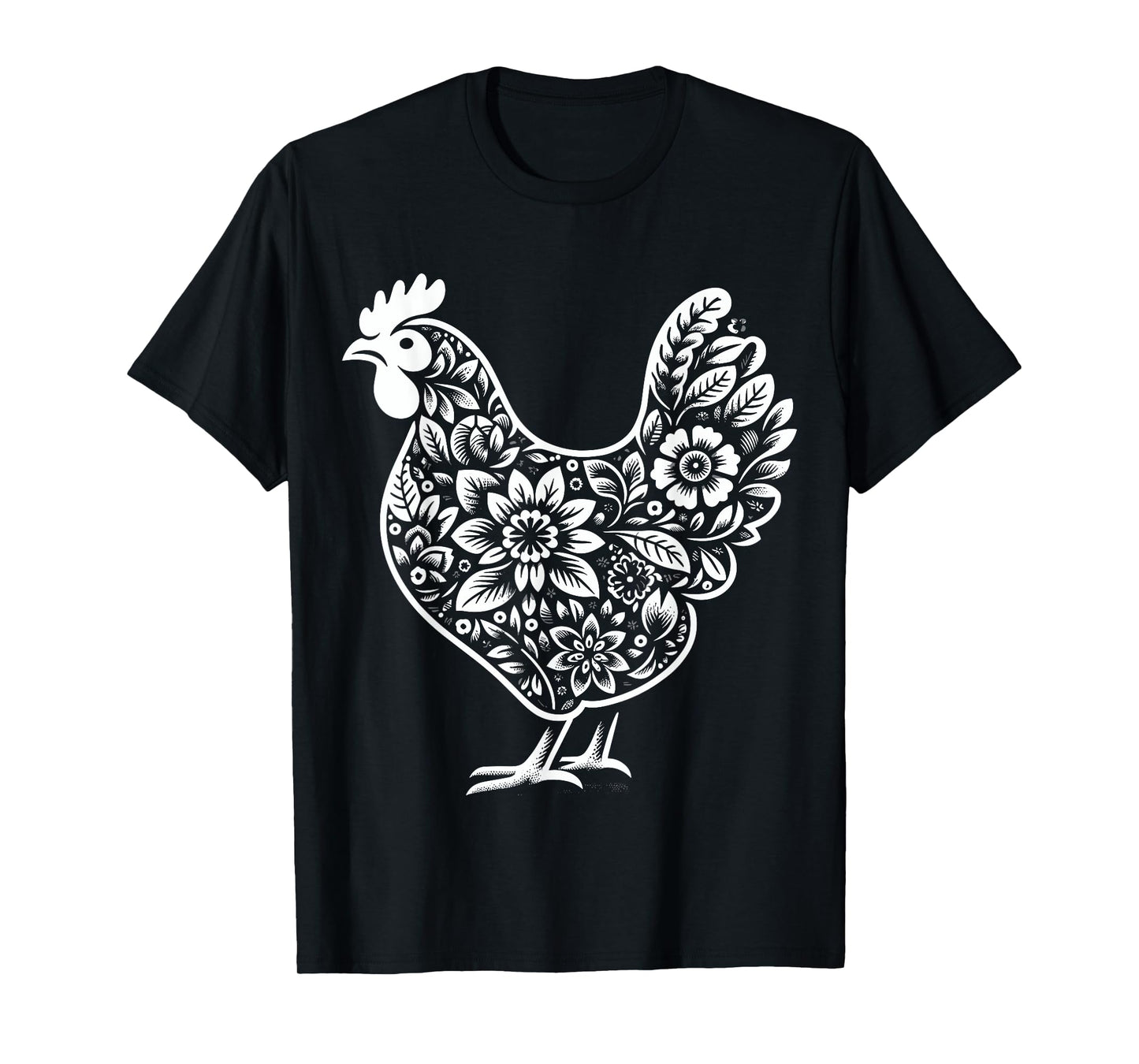 Floral Chicken Farmer Chicken Girl Flower T-Shirt